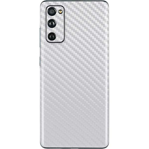 White Carbon Fiber Specialty Texture Material Galaxy S20 Fan Edition Skin